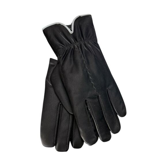 Cindy Claire Black Gloves Faux Fur Lining Lined One Size NWT - Picture 5 of 5